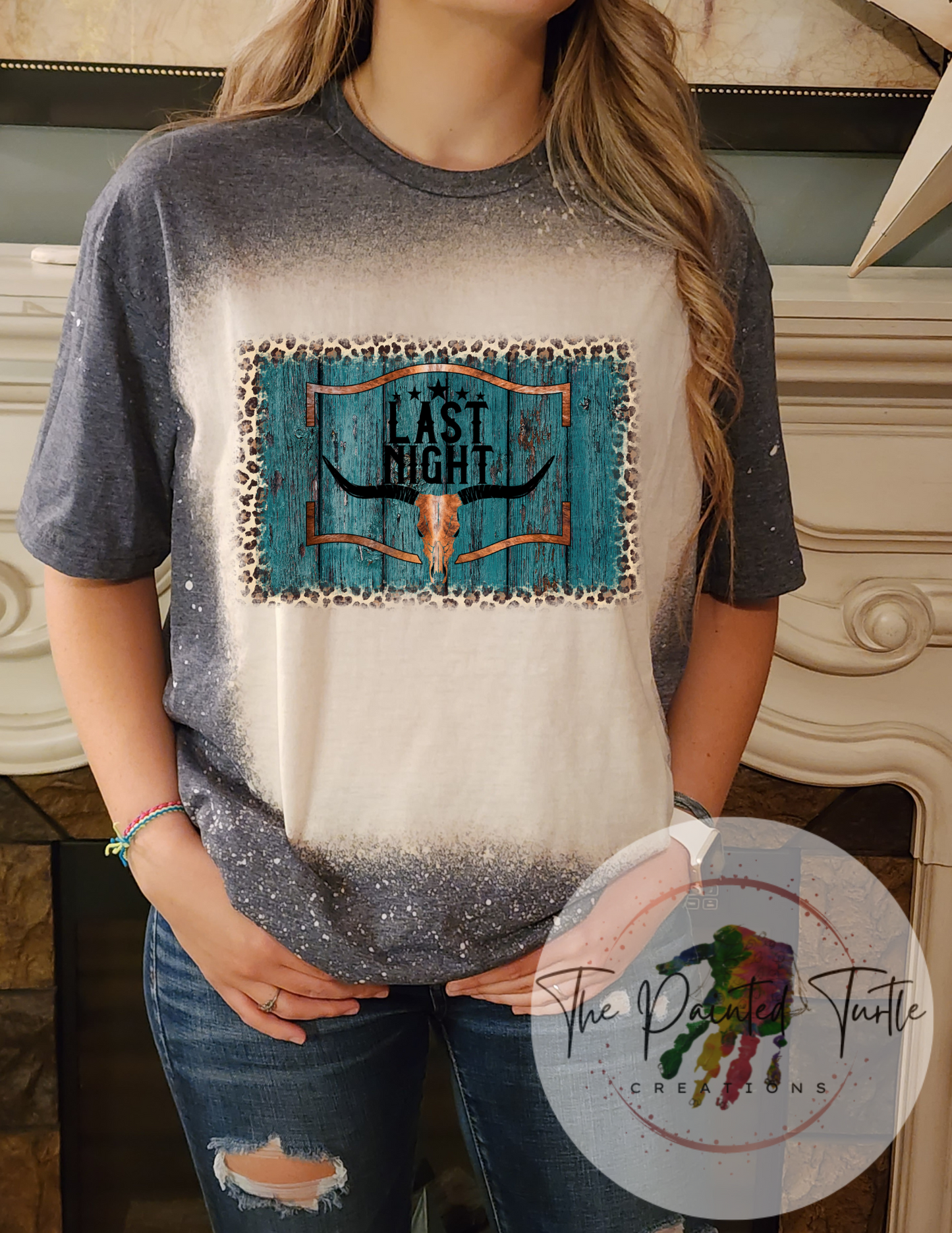 last night bull skull blue back ground cheetah morgan sublimation shirt