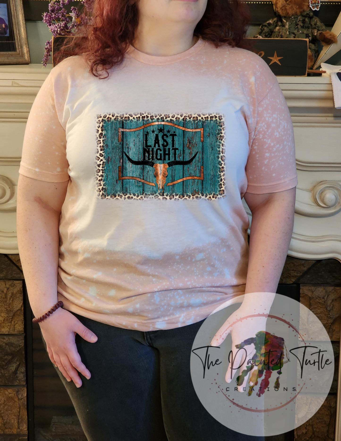 Last Night Morgan Wallen Inspired - Bull Skull - Blue Wood - Sublimation Shirt