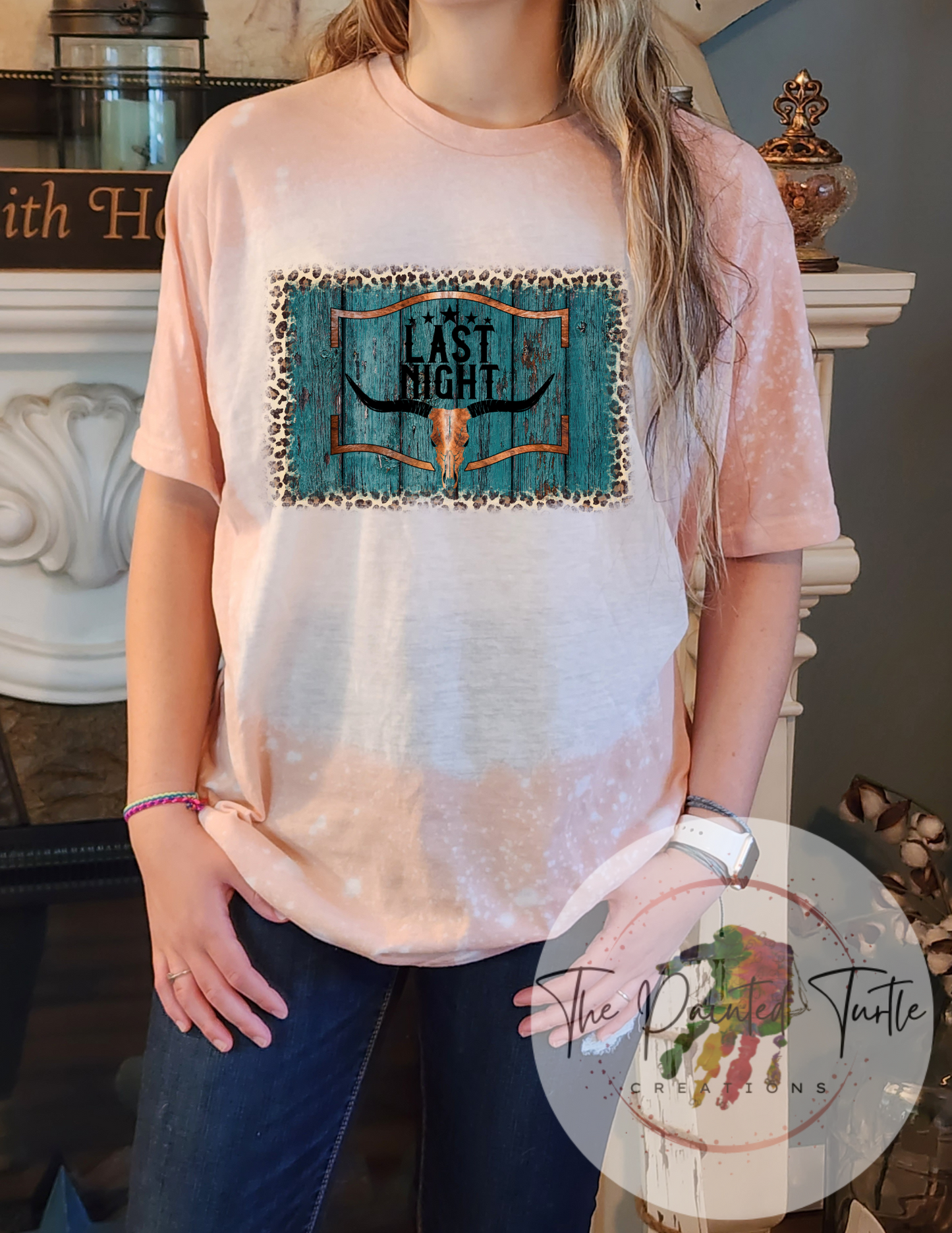 Last Night Morgan Wallen Inspired - Bull Skull - Blue Wood - Sublimation Shirt