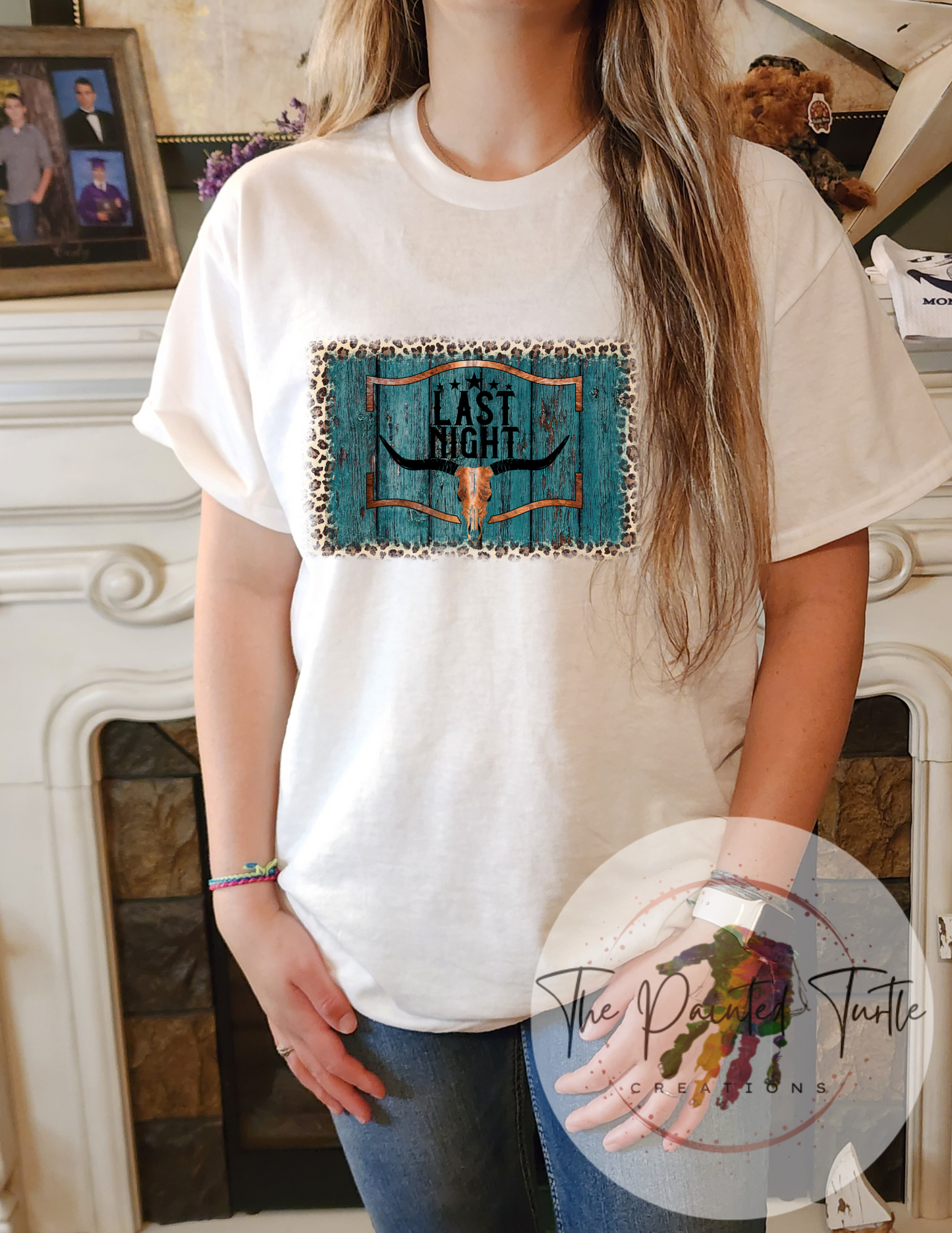 Last Night Morgan Wallen Inspired - Bull Skull - Blue Wood - Sublimation Shirt