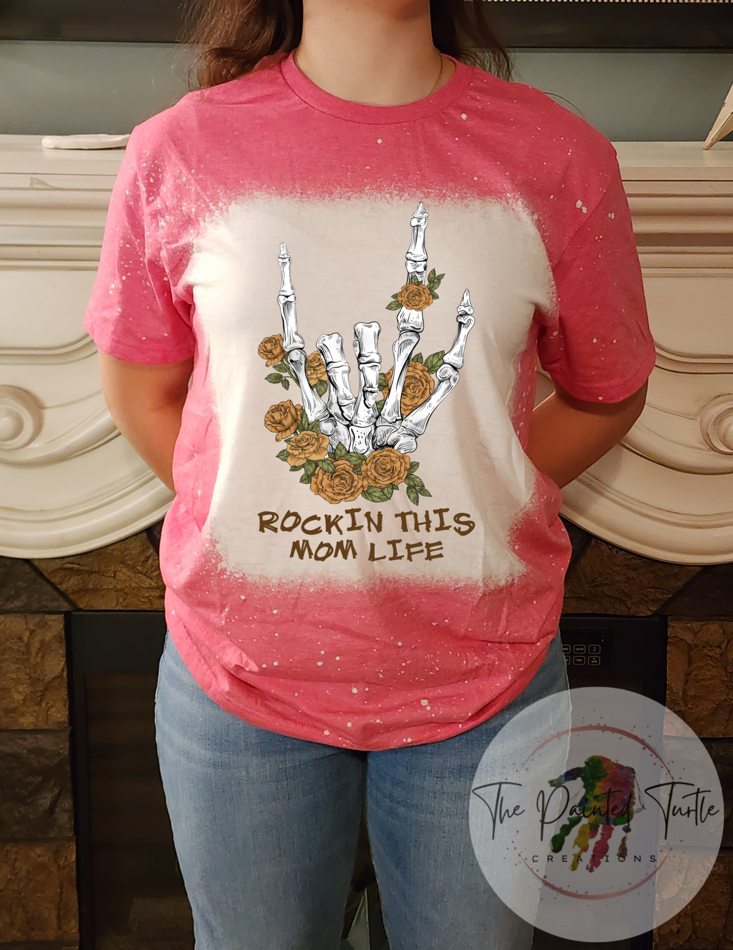 Rockin This Mom Life- Skeleton Hand - Sublimation Shirt