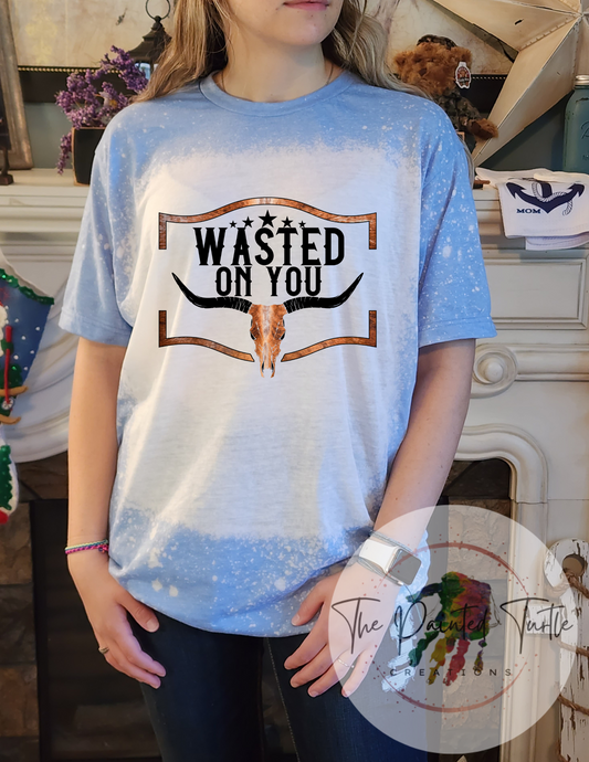 Wasted On You Bull Skull-O - Sublimation Shirt