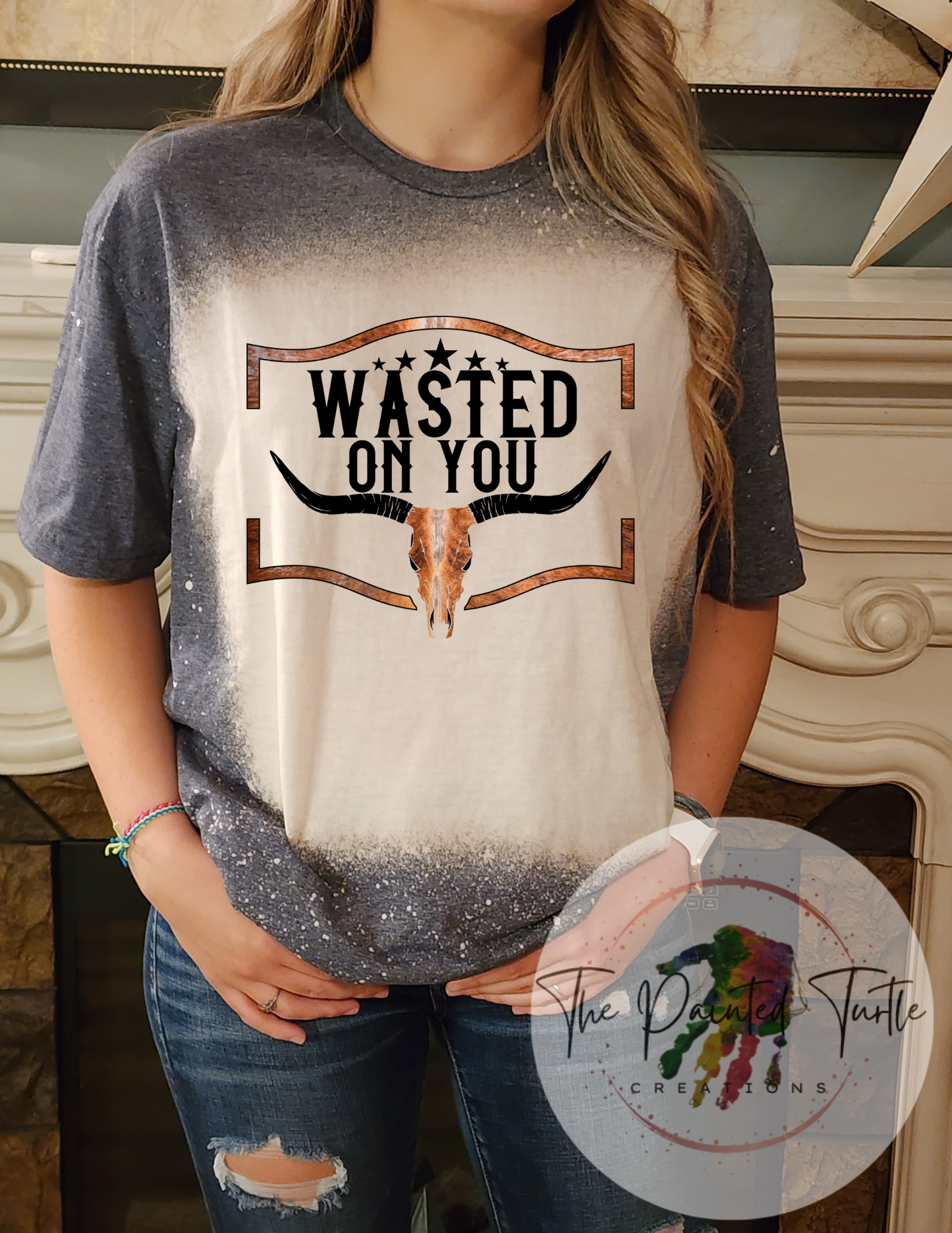 Wasted On You Bull Skull-O - Sublimation Shirt