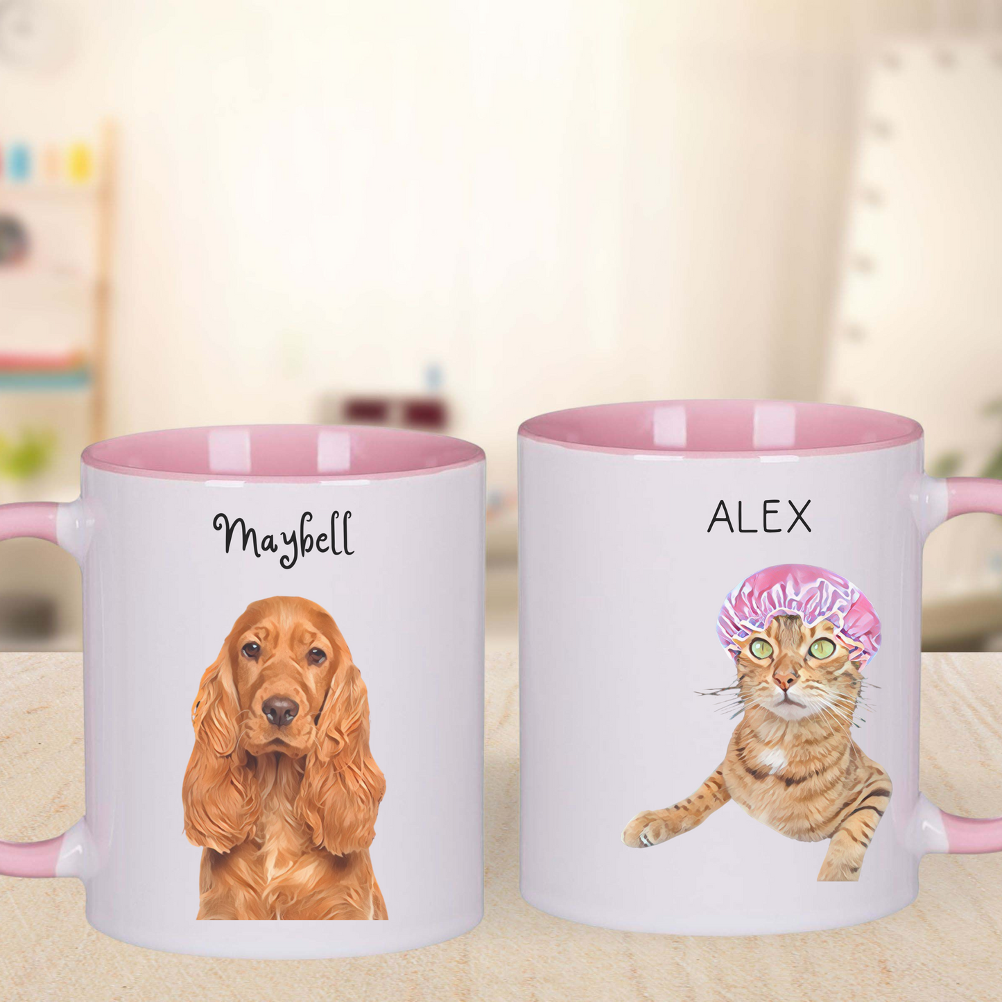 Custom 11oz Mug From Photo, Valentine's Gift For Pet Parents, Dog Lover Gift, Cat Lover Gift, Pet Portrait, Pet Painting, Coffee Mug, Dog Dad Gift, Cat Dad