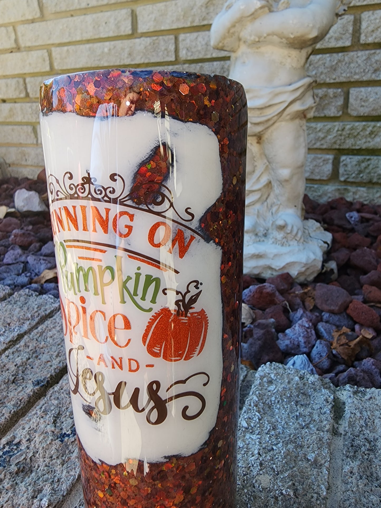 Fall - Running on Pumpkin Spice and Jesus Stainless Steel Tumbler