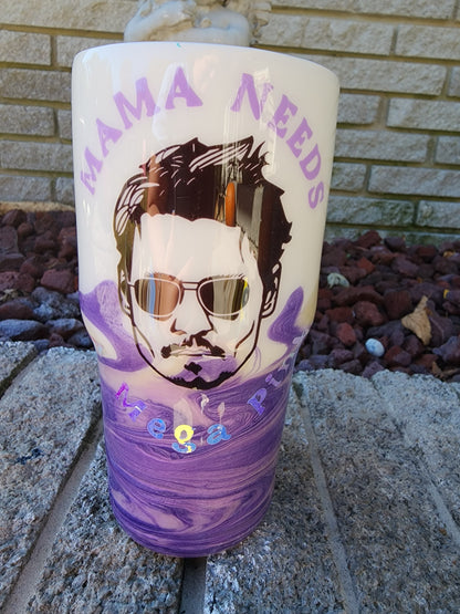 Mama Needs A Mega Pint - Johnny Depp courtroom Inspired Stainless Steel Tumbler