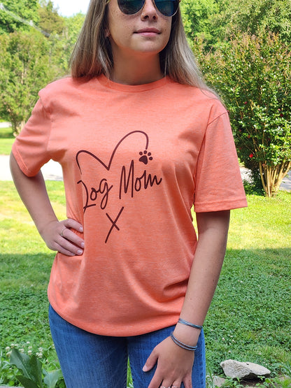 Dog Mom Heart Paw Print - Sublimation Shirt