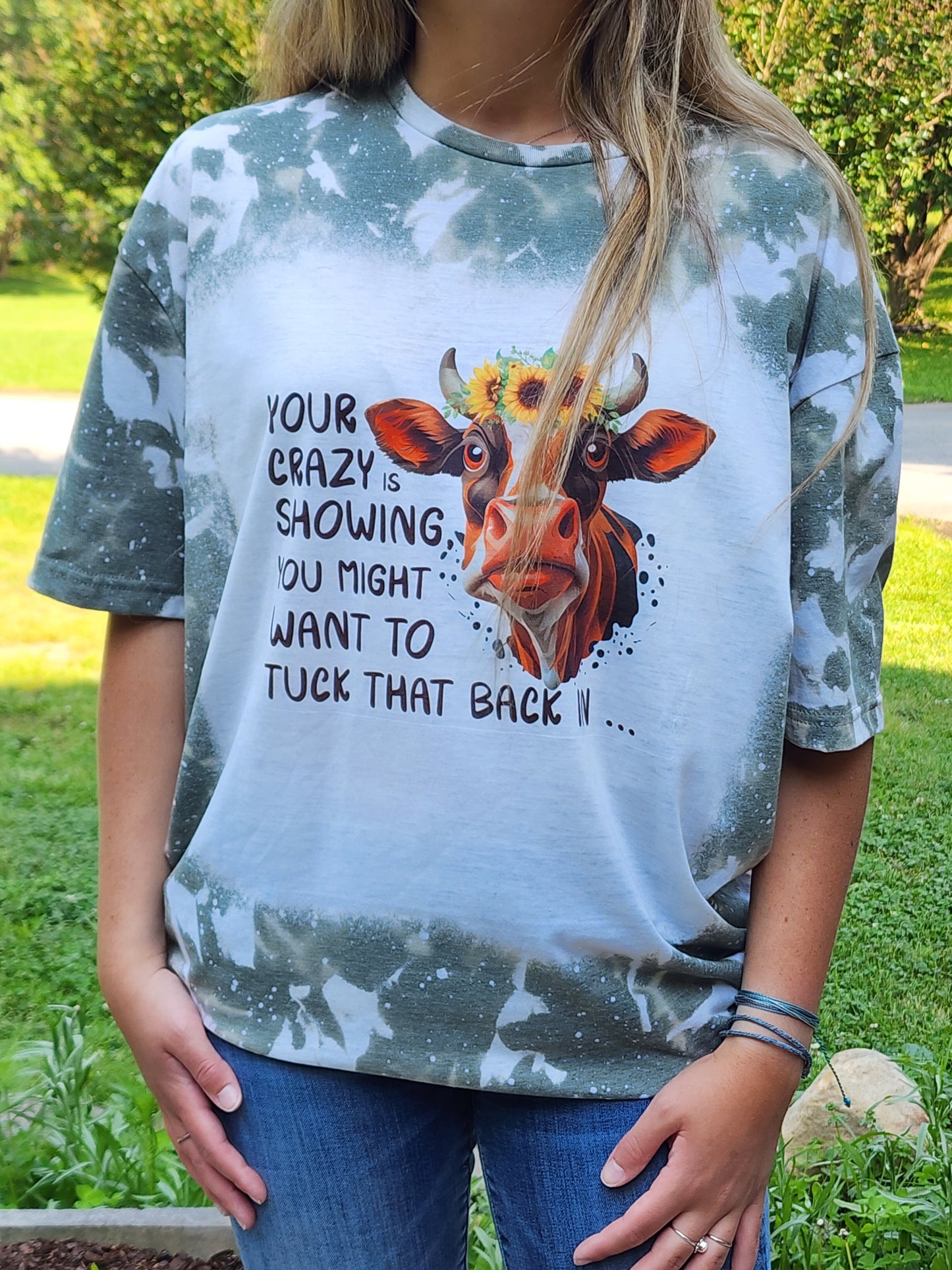 Your Crazy Is Showing - Cow Sublimation Shirt