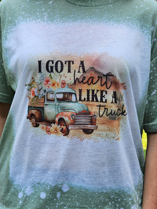 i got a heart like a truck  sublimation shirt.