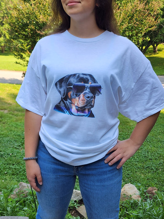 Dog With Sunglasses Rottweiler Sublimation Shirt