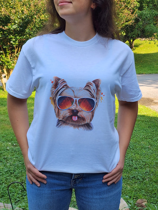 Dog With Sunglasses Yorkshire Terrier - Sublimation Shirt