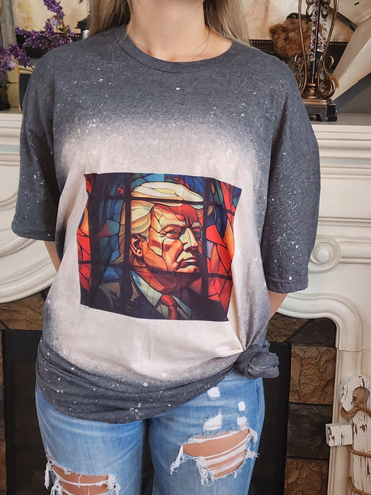 trump stained glass sublimation shirt