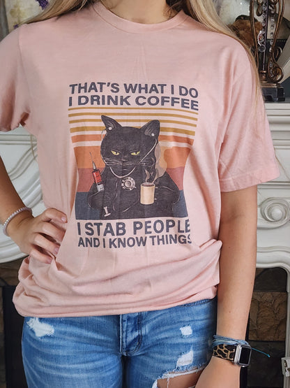 Nursing - Nurse - It's What I Do -I Drink Coffee - I Stab People - Sublimation Shirt