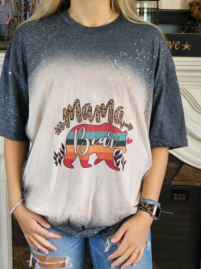 mama bear colorful bear cheetah sublimation shirt