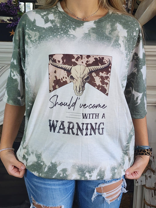 should've come with a warning bull skull sublimation shirt