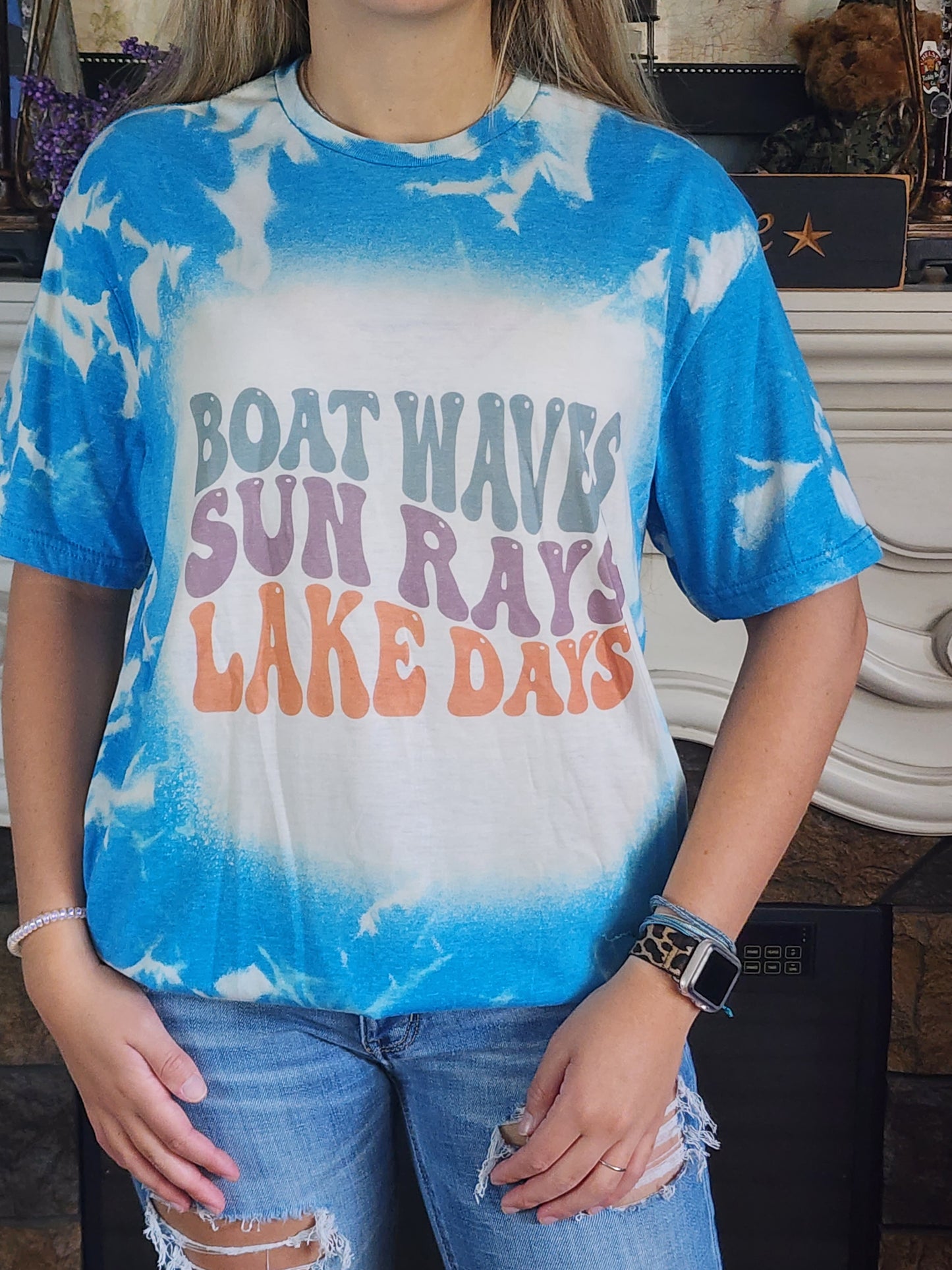 Boat Waves Sun Rays Lake Days - Sublimation Shirt