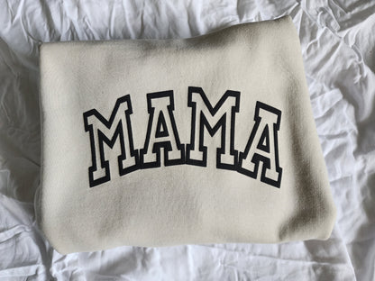 Personalized Mama Sweatshirt with Kids Names on Sleeve - New Mom Gift - Christmas Gift - Birthday Gift for Mom - Minimalist Cool Mom Sweatshirt - Mothers Day Gift - Gift for Her