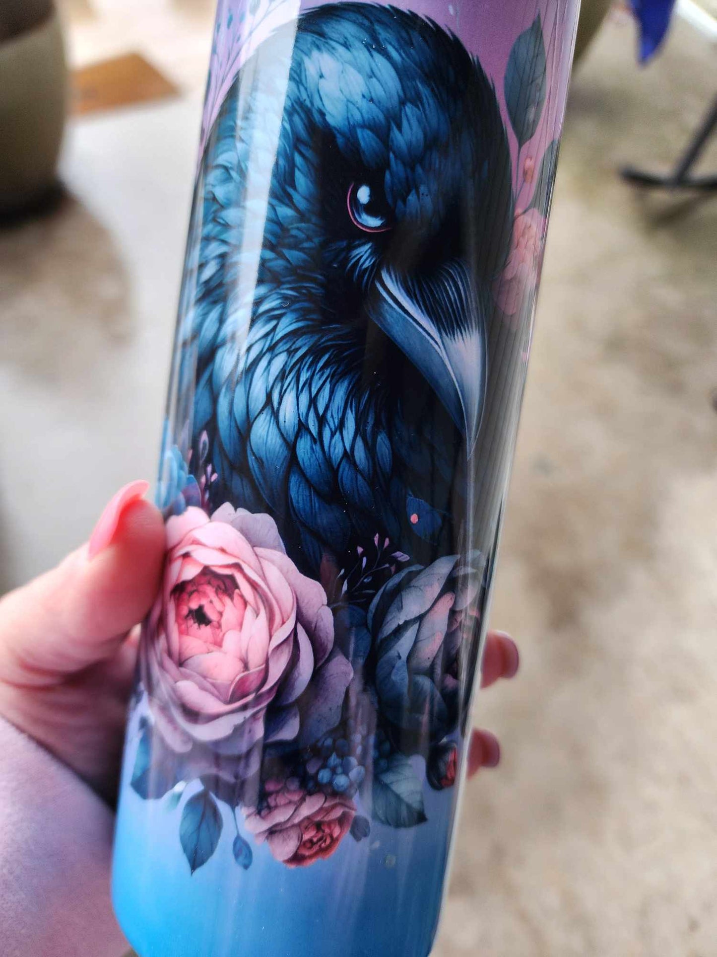 Custom Raven Purple Pink Sky Sublimation Tumbler