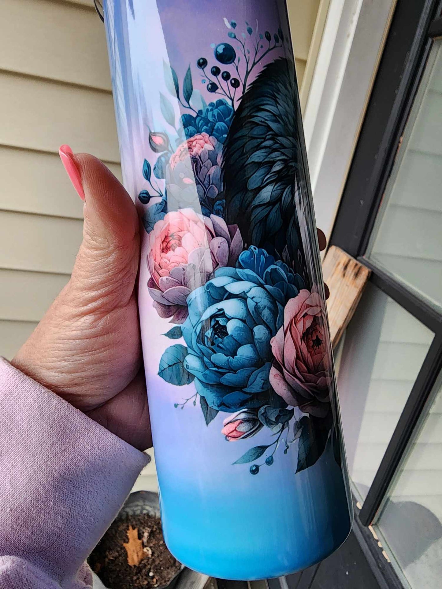 Custom Raven Purple Pink Sky Sublimation Tumbler