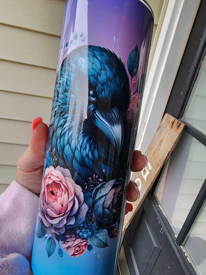 Custom Raven Purple Pink Sky Sublimation Tumbler