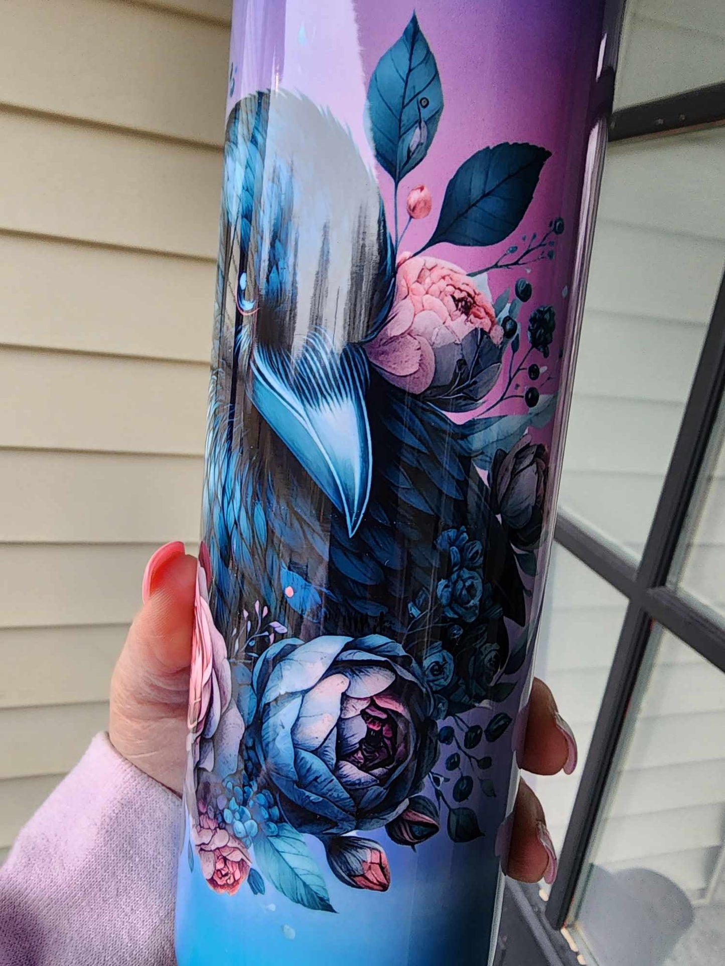 Custom Raven Purple Pink Sky Sublimation Tumbler