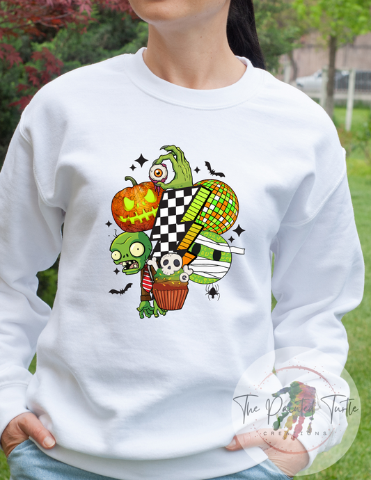 halloween retro disco 80s zombies smiley face mummy sublimation shirt