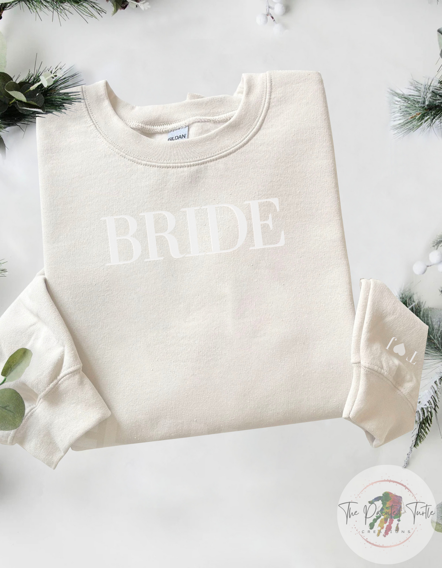 Personalized Gift For Bride, Bride Sweatshirt, Initial Heart Sleeve, Engagement Gift, Unique Bridal Shower Gift, Future Mrs Sweatshirt