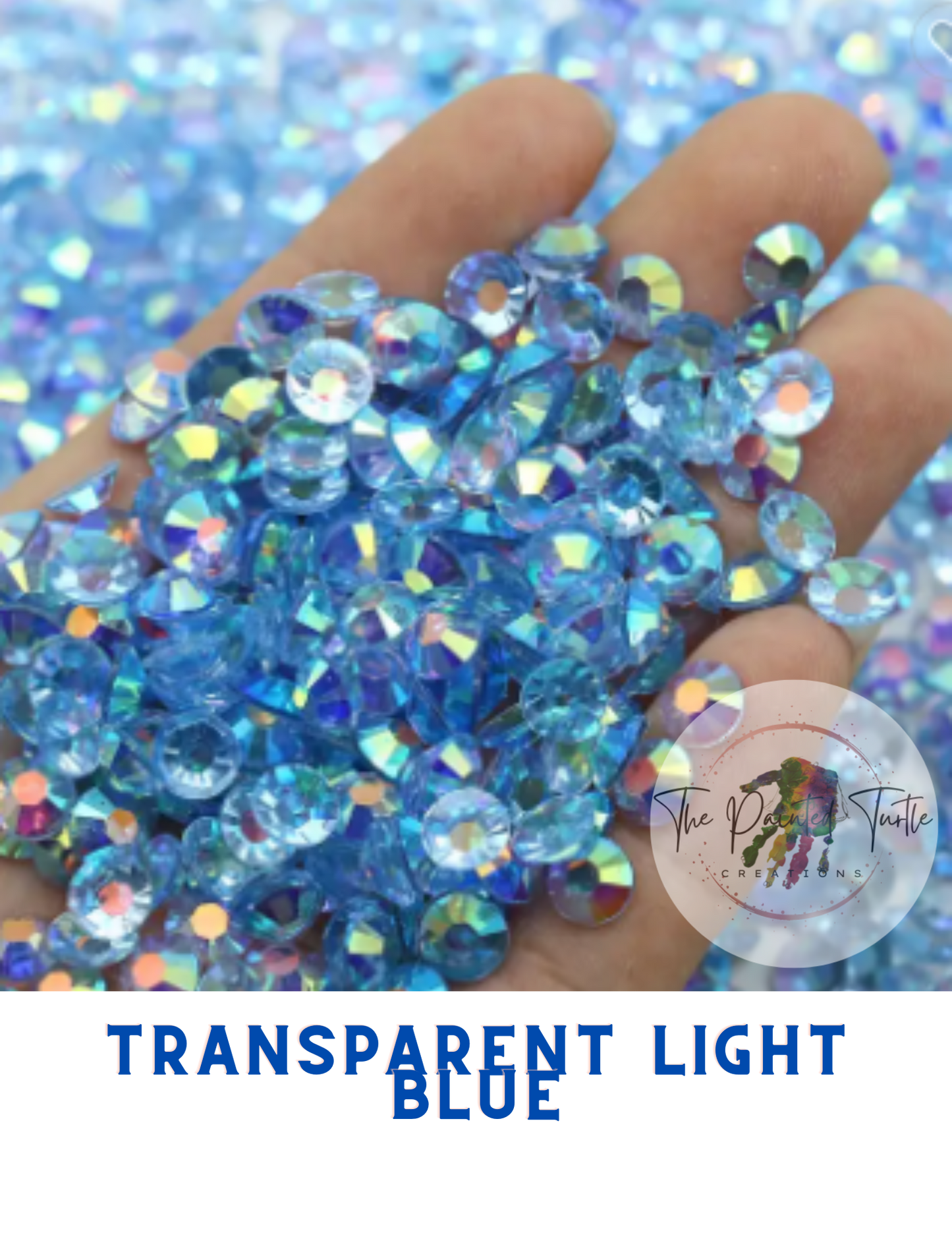 Blue AB Rhinestones - Non Hotfix - Flatback - Transparent