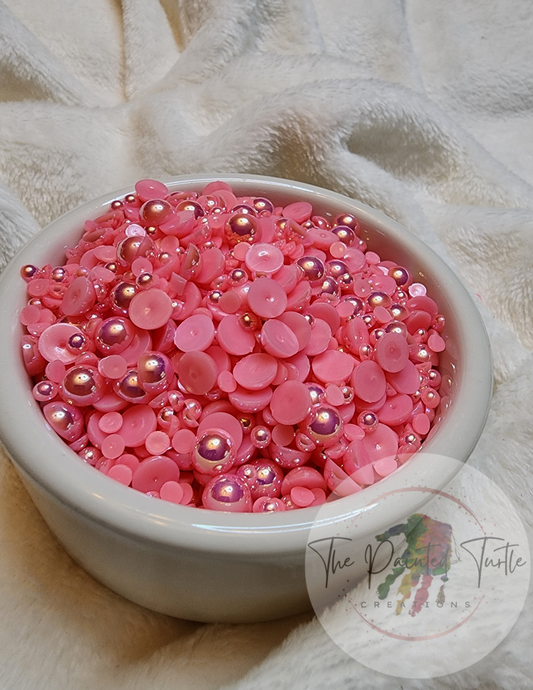 pink ab halfback pearls mix non hotfix flatback crafting pearls