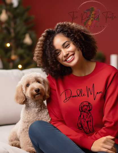 Doodle Mama Sweatshirt - Line Art Graphic - Line Art Sweatshirt - Gift for Her - Goldendoodle - Dog Mom - Doodle Sweatshirt