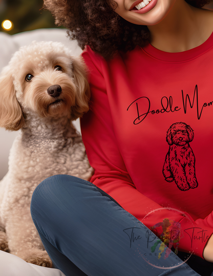 Doodle Mama Sweatshirt - Line Art Graphic - Line Art Sweatshirt - Gift for Her - Goldendoodle - Dog Mom - Doodle Sweatshirt