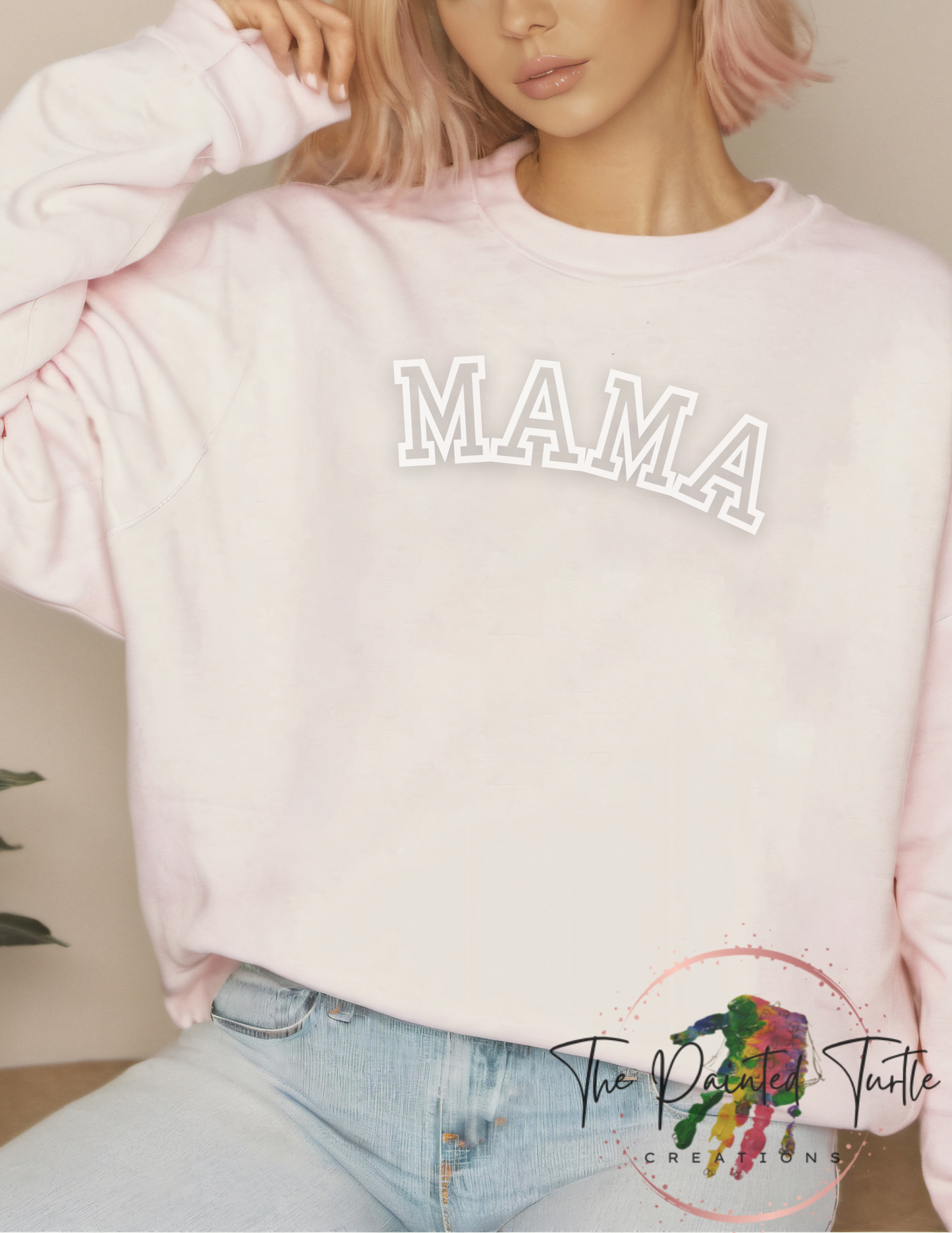 Personalized Mama Sweatshirt with Kids Names on Sleeve - New Mom Gift - Christmas Gift - Birthday Gift for Mom - Minimalist Cool Mom Sweatshirt - Mothers Day Gift - Gift for Her