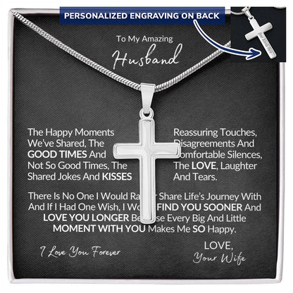 Men's Gifts - Men's Cross Necklace - Men's Faith Necklace - Men's Jewelry - Cross Pendant - Pendant Necklace - Masculine Necklace