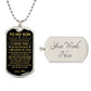 To My Son - Personalized Dog Tag - Necklace - Ball Chain Necklace - Gift for Son - Gift from Mom - Men's Jewelry
