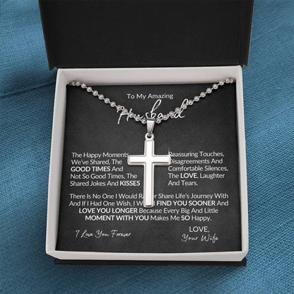 To My Husband Cross Necklace Cross Pendant, Anniversary Gift For Husband, Husband Birthday Gift, Gifts for Husband, Gift From Wife, Christmas Gifts