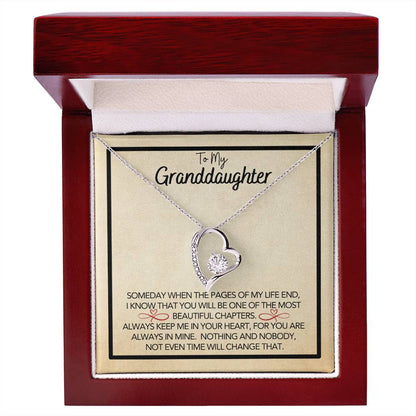 To My Granddaughter - Grandmother Granddaughter Gift - Gift for Her - Personalized Gift - Forever Love Pendant - One of Most Beautiful Chapters