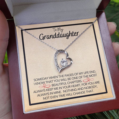 To My Granddaughter - Grandmother Granddaughter Gift - Gift for Her - Personalized Gift - Forever Love Pendant - One of Most Beautiful Chapters