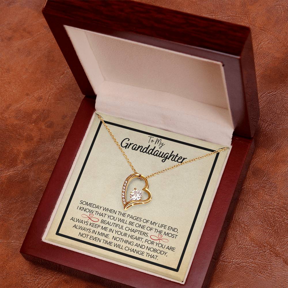 To My Granddaughter - Grandmother Granddaughter Gift - Gift for Her - Personalized Gift - Forever Love Pendant - One of Most Beautiful Chapters