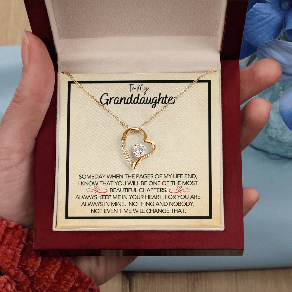 To My Granddaughter - Grandmother Granddaughter Gift - Gift for Her - Personalized Gift - Forever Love Pendant - One of Most Beautiful Chapters