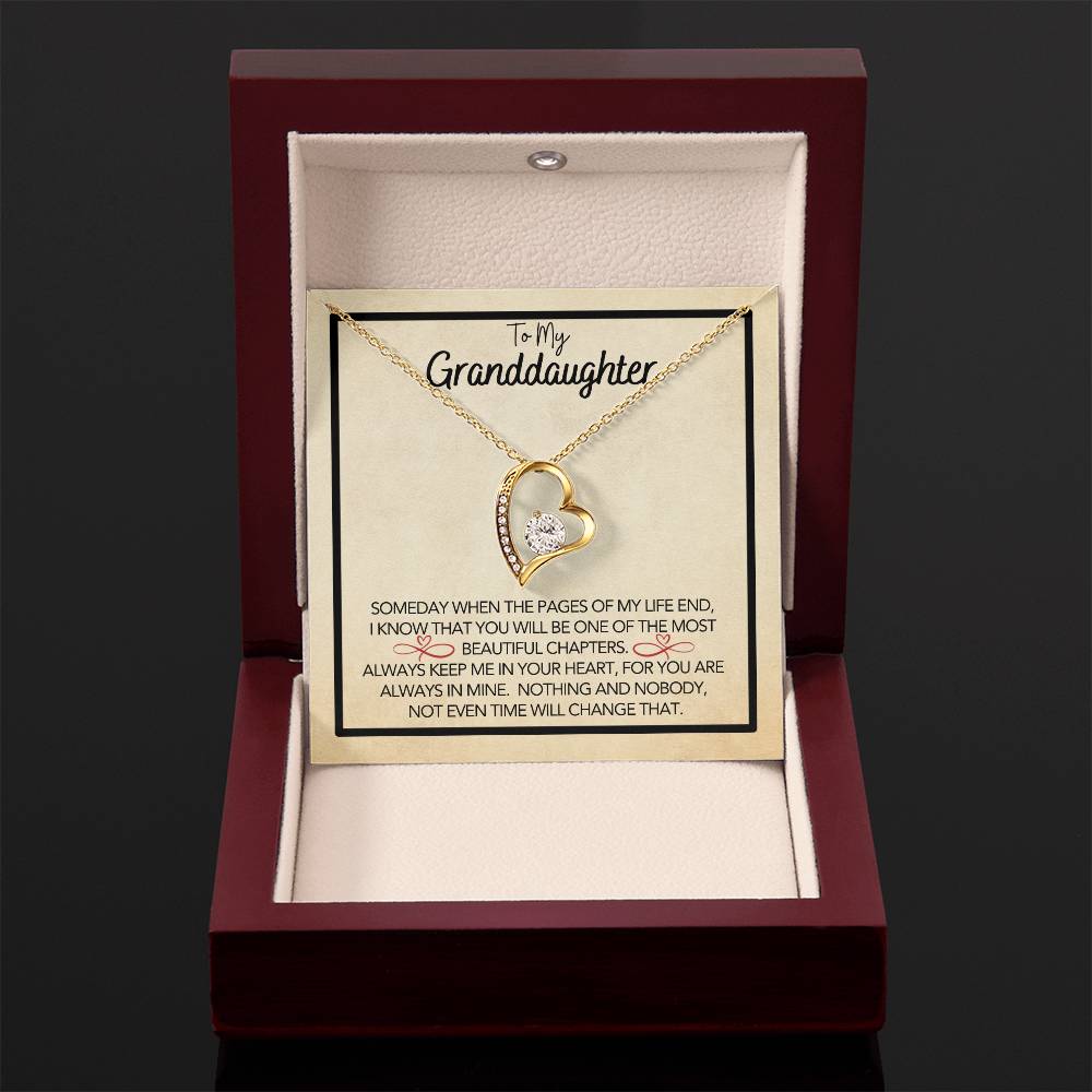 To My Granddaughter - Grandmother Granddaughter Gift - Gift for Her - Personalized Gift - Forever Love Pendant - One of Most Beautiful Chapters