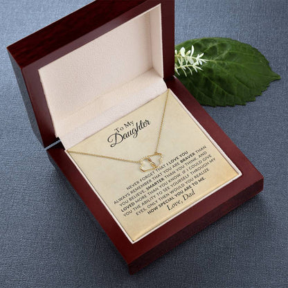 10K Solid Yellow Gold Heart Necklace for Daughter - Gift for Daughter - Gift from Dad - Diamond Necklace