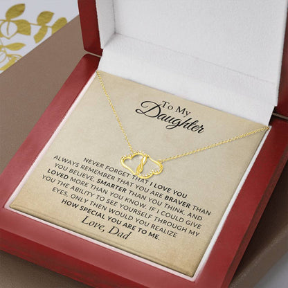 10K Solid Yellow Gold Heart Necklace for Daughter - Gift for Daughter - Gift from Dad - Diamond Necklace