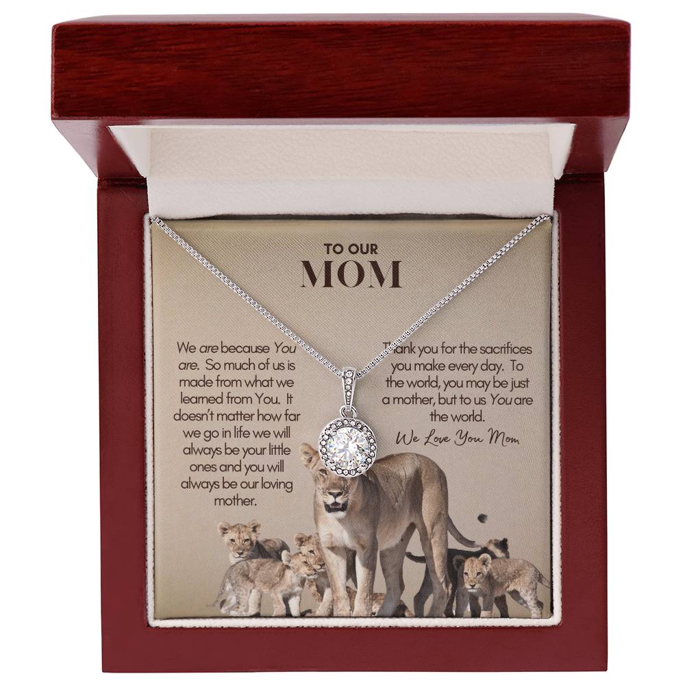 Mother's Day Gift, Personalized Mom Gift, Personalized Gift for Mom, Custom Gift for Mom, Necklace Pendant, Gift for Mom from Five Children, Lion Mama with Cubs Message Card, Mother's Day Present