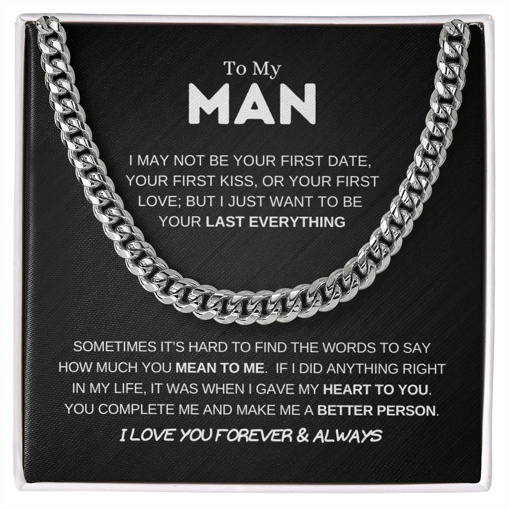 to my man, cuban link chain, cuban link necklace, husband gift, men's jewelry, men's gifts, birthday, anniversary, christmas