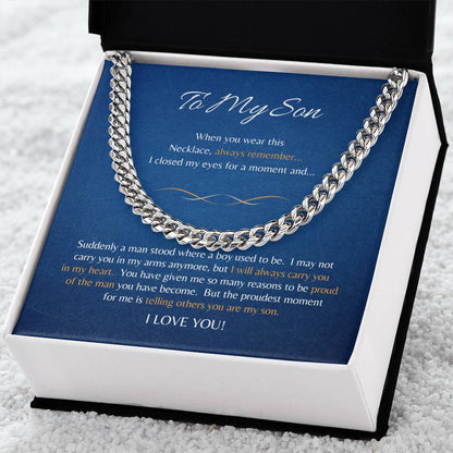 Gift for Son - To My Son - Cuban Link Chain Necklace - Cuban Link - Gift from Mom /Dad - Gift for Him - Men's Jewelry - Men's Gifts