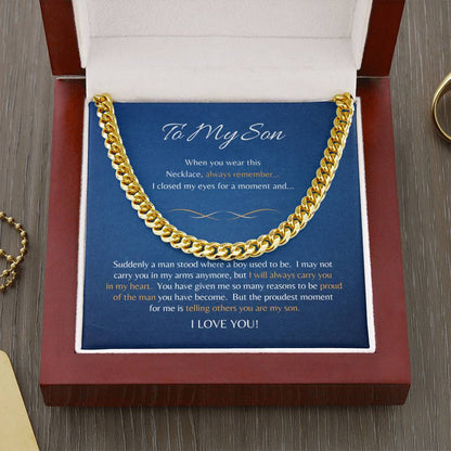 Gift for Son - To My Son - Cuban Link Chain Necklace - Cuban Link - Gift from Mom /Dad - Gift for Him - Men's Jewelry - Men's Gifts