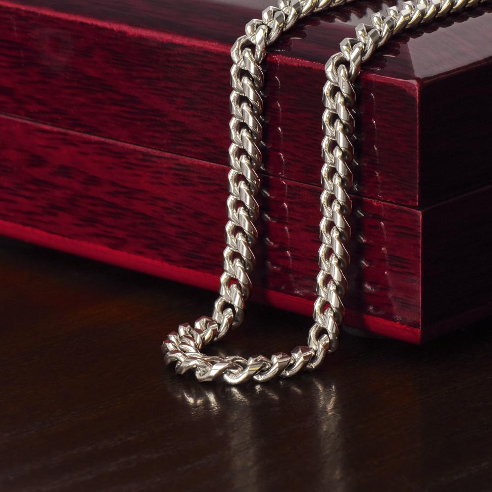 14k Gold - To My Man - Men's Jewelry - Men's Gift - Cuban Link Chain - Adjustable Length