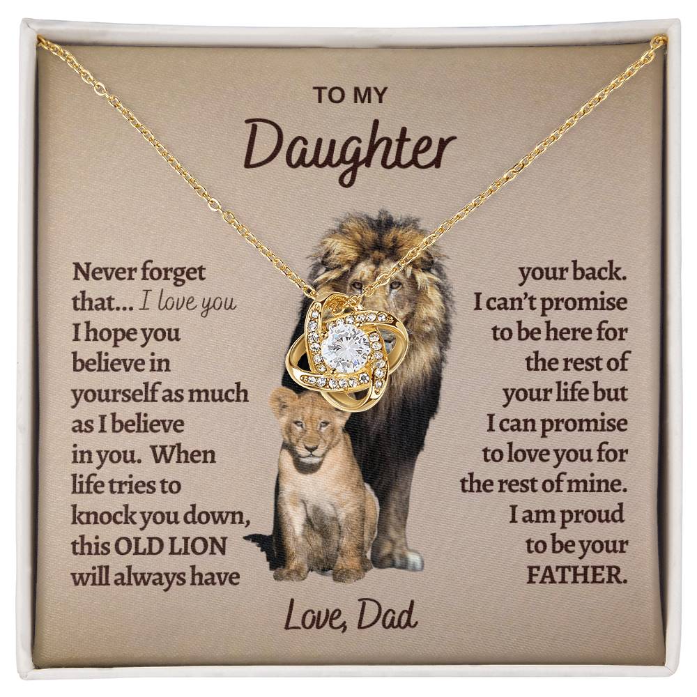 To My Daughter, - Gift From Dad - Dad Daughter Gift - Love Knot Necklace - Love Knot Pendant - Gift for Her