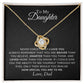 to my daughter, from dad, never forget that i love you , braver than you believe, gift for daughter, gift from dad, daughter gift, love knot pendant, love knot necklace