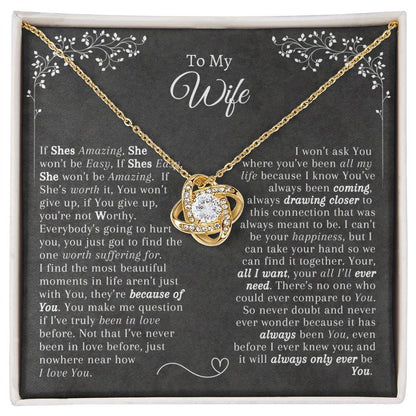 Gift for Wife - Necklace Pendant - Gift for Her - From Husband - Love Knot Necklace - Mother's Day Gift - Birthday gift for Her
